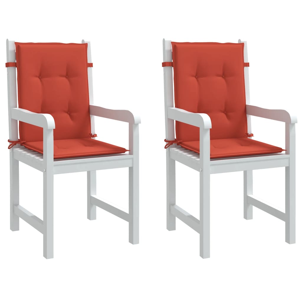 vidaXL Coussins pour chaises basses 2 pcs Rouge mélangé 100x50x4 cm Tissu