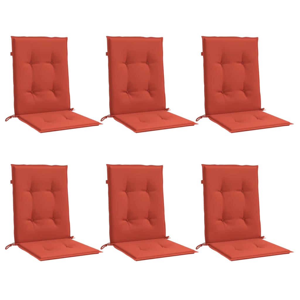 vidaXL Niedriglehner-Auflagen 6 Stk. Melange Rot 100x50x4 cm Stoff