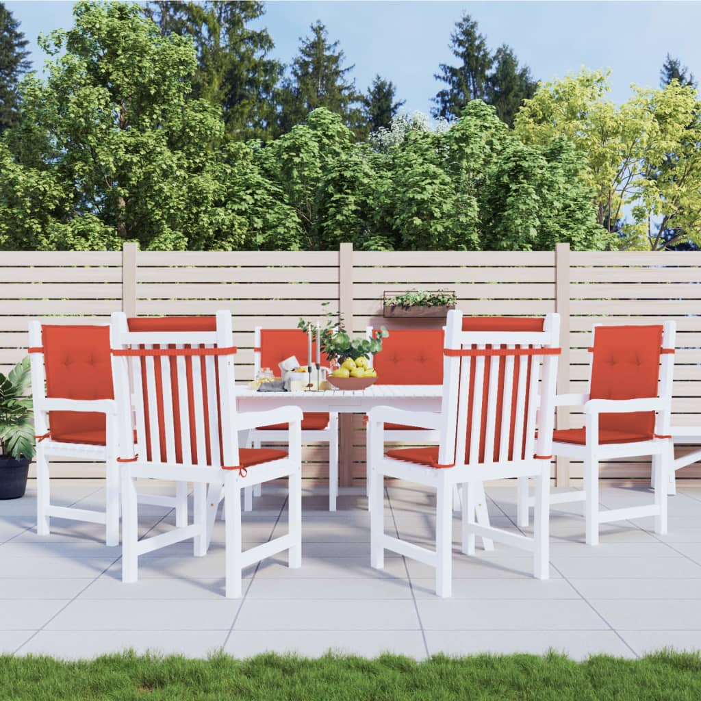 vidaXL Niedriglehner-Auflagen 6 Stk. Melange Rot 100x50x4 cm Stoff
