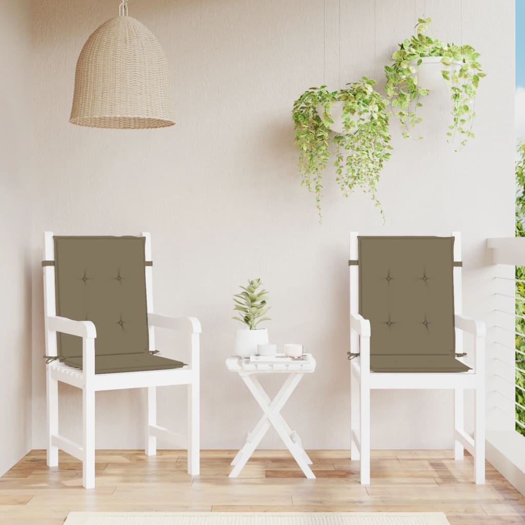 vidaXL Niedriglehner-Auflagen 2 Stk. Melange Taupe 100x50x4 cm Stoff