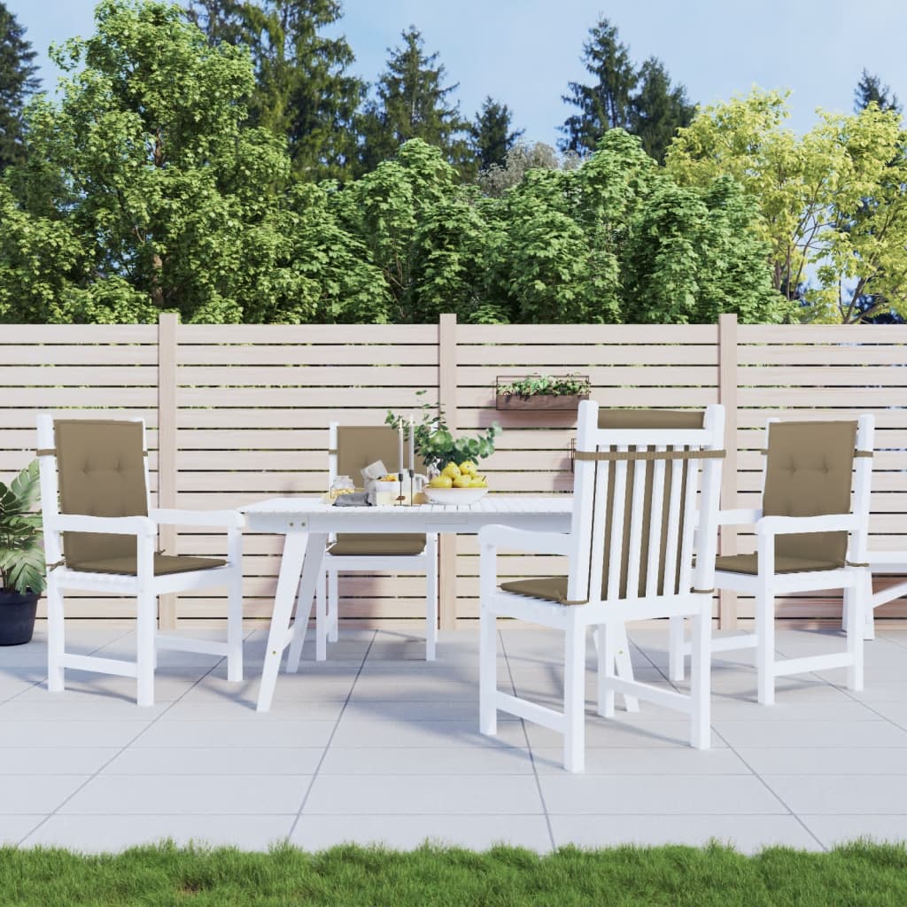 vidaXL Niedriglehner-Auflagen 4 Stk. Melange Taupe 100x50x4 cm Stoff