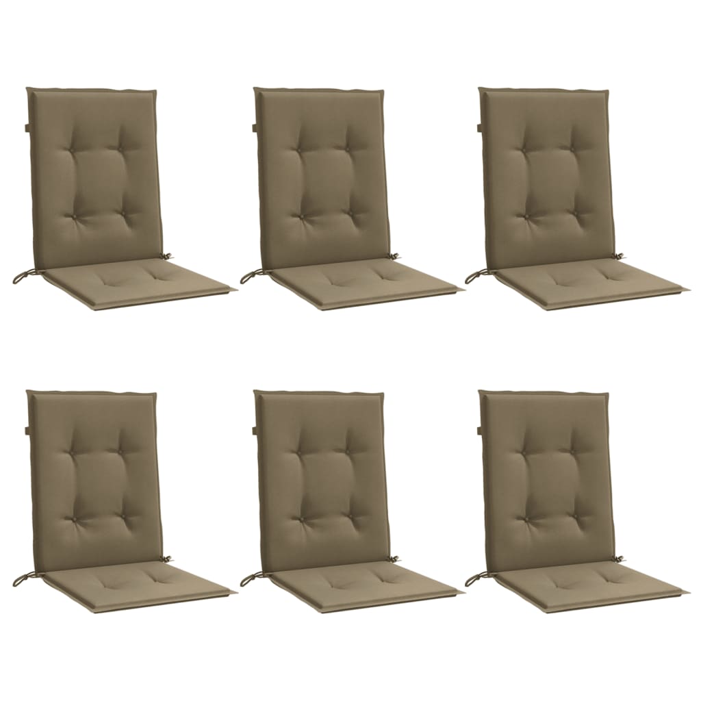 vidaXL Coussins pour chaises à dossier bas 6 pcs Mélange Taupe 100x50x4 cm Tissu