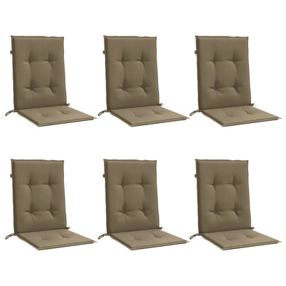 vidaXL Coussins pour chaises à dossier bas 6 pcs Mélange Taupe 100x50x4 cm Tissu