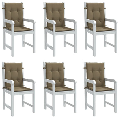 vidaXL Coussins pour chaises à dossier bas 6 pcs Mélange Taupe 100x50x4 cm Tissu