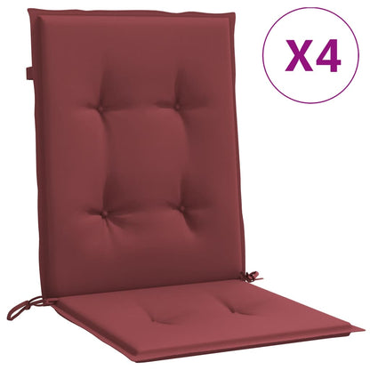 vidaXL Coussins pour chaises basses 4 pcs Mélange rouge bordeaux 100x50x4 cm Tissu