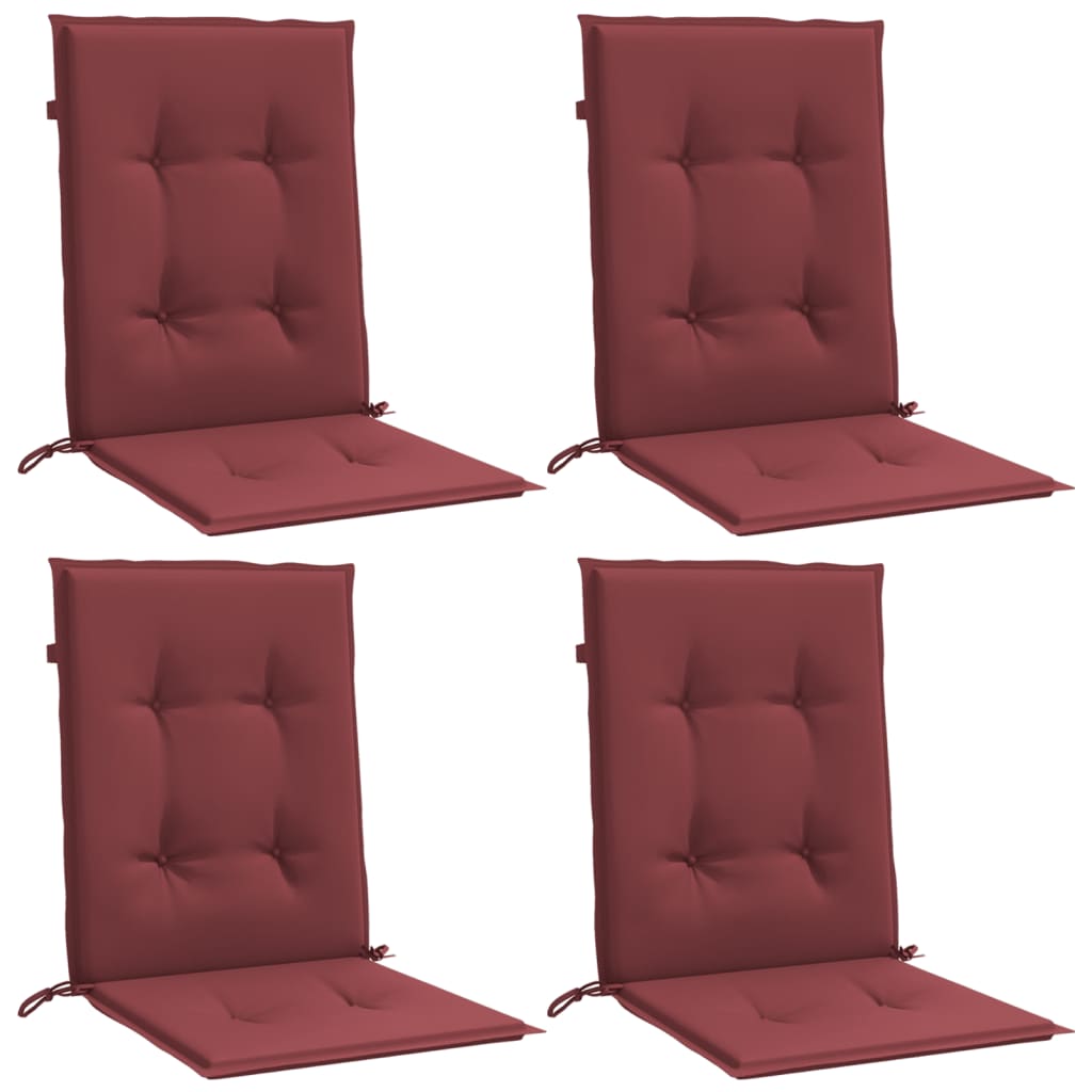 vidaXL Coussins pour chaises basses 4 pcs Mélange rouge bordeaux 100x50x4 cm Tissu