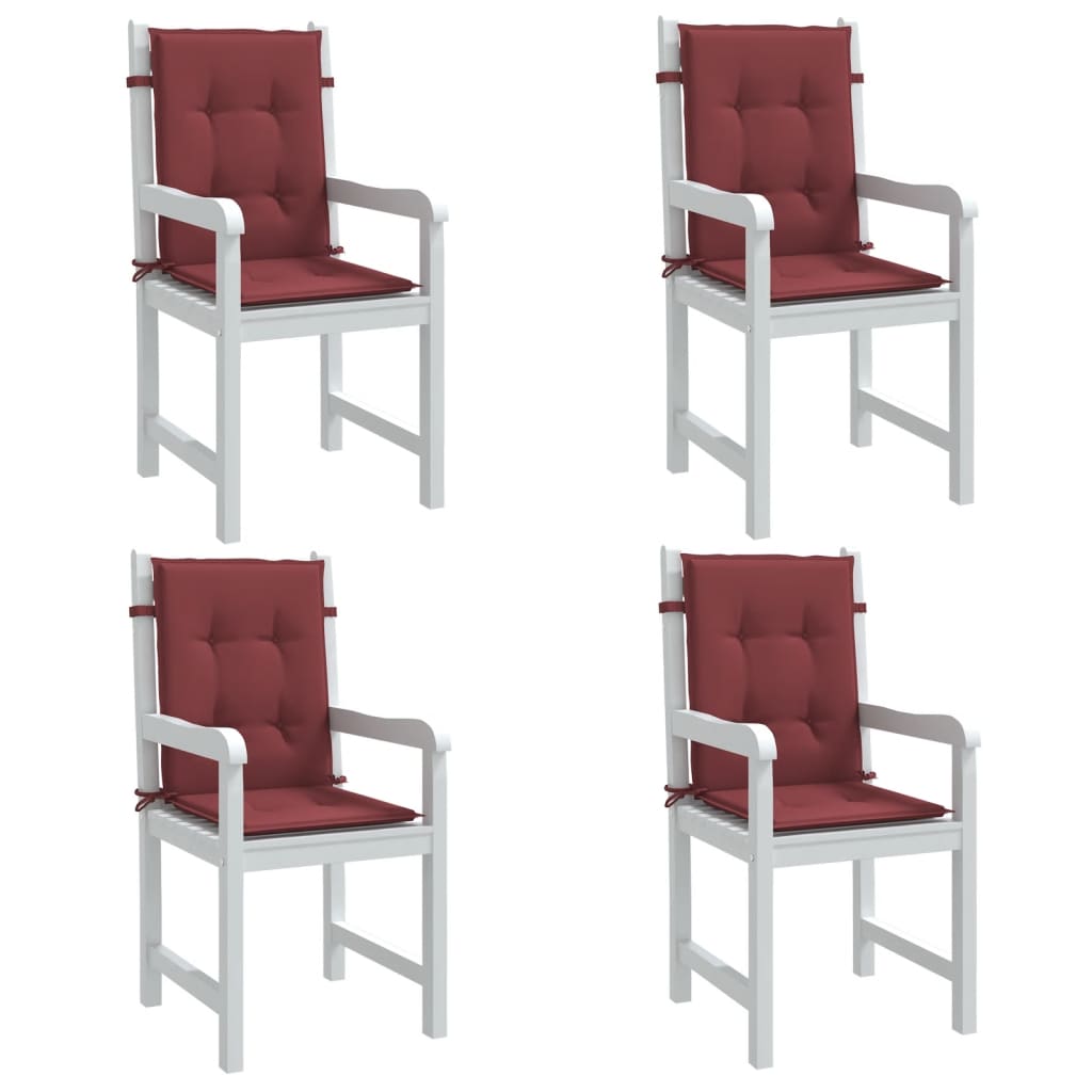vidaXL Coussins pour chaises basses 4 pcs Mélange rouge bordeaux 100x50x4 cm Tissu
