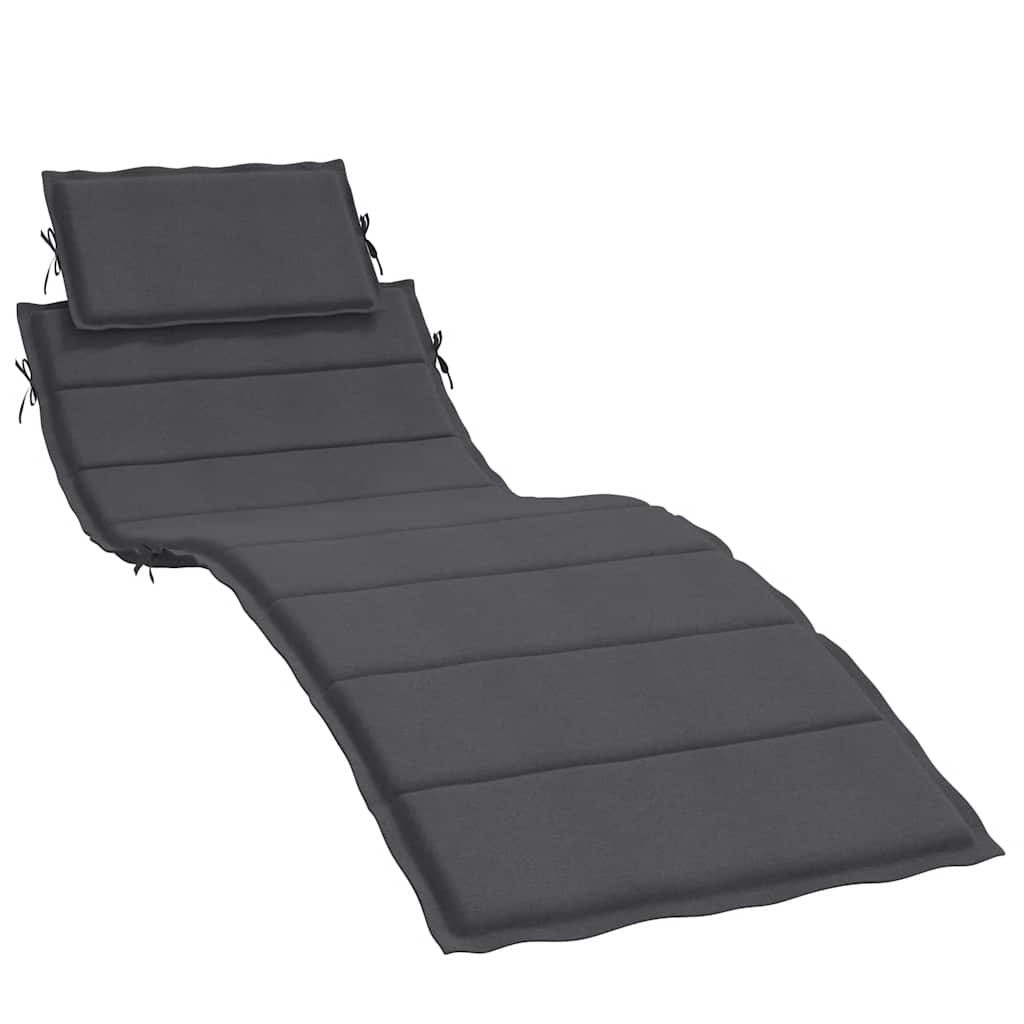 vidaXL Coussin de bain de soleil Mélange anthracite 186x58x4 cm Tissu