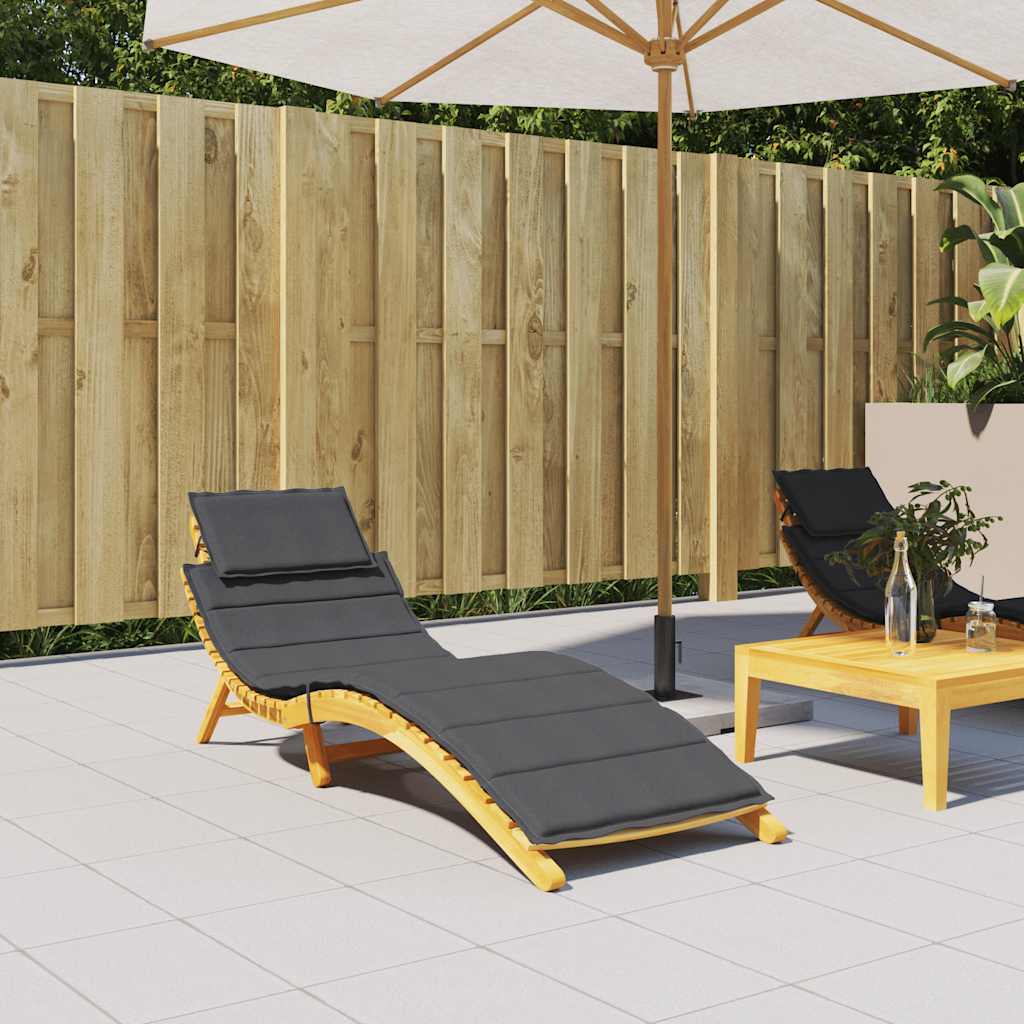 vidaXL Coussin de bain de soleil Mélange anthracite 186x58x4 cm Tissu