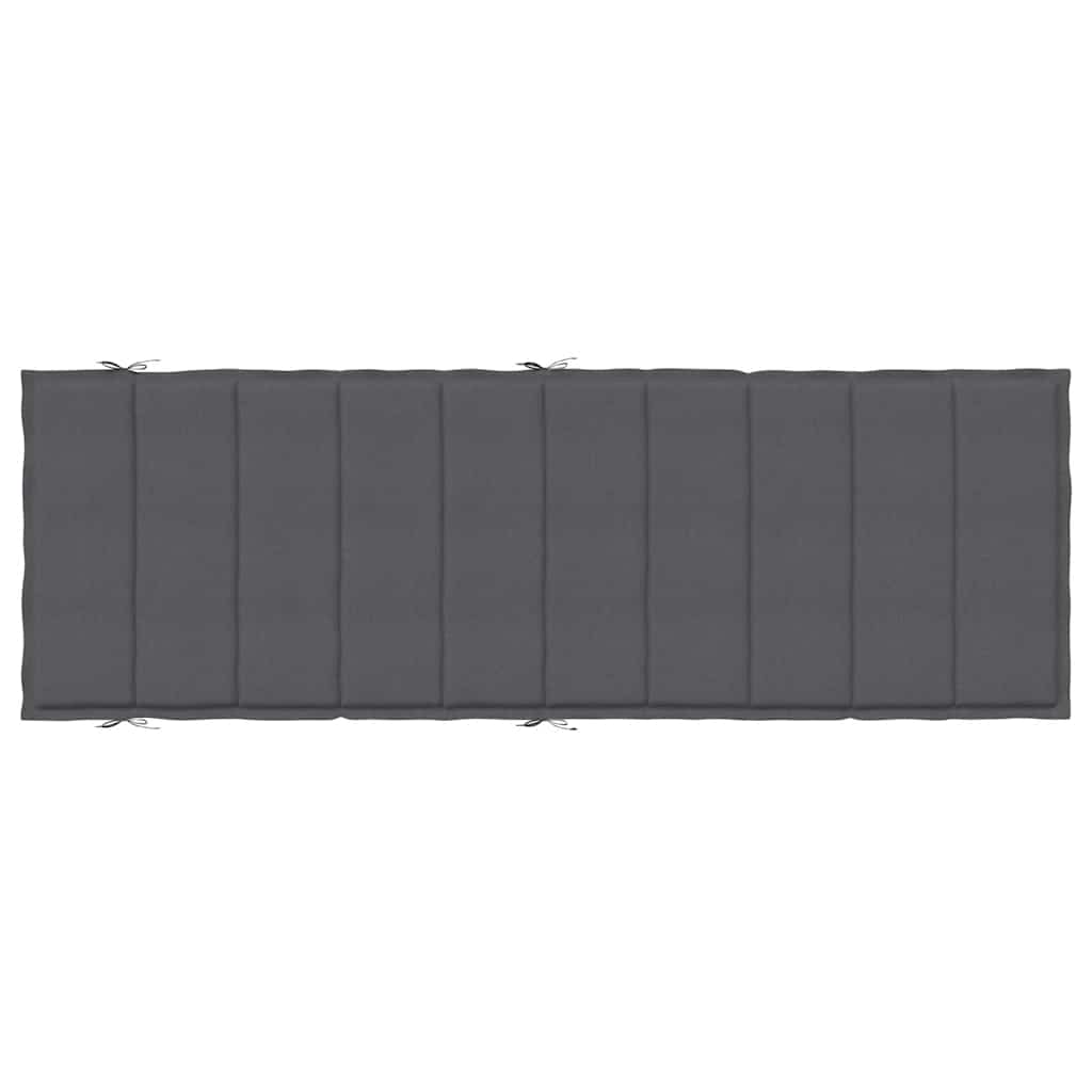 vidaXL Coussin de bain de soleil Mélange anthracite 186x58x4 cm Tissu
