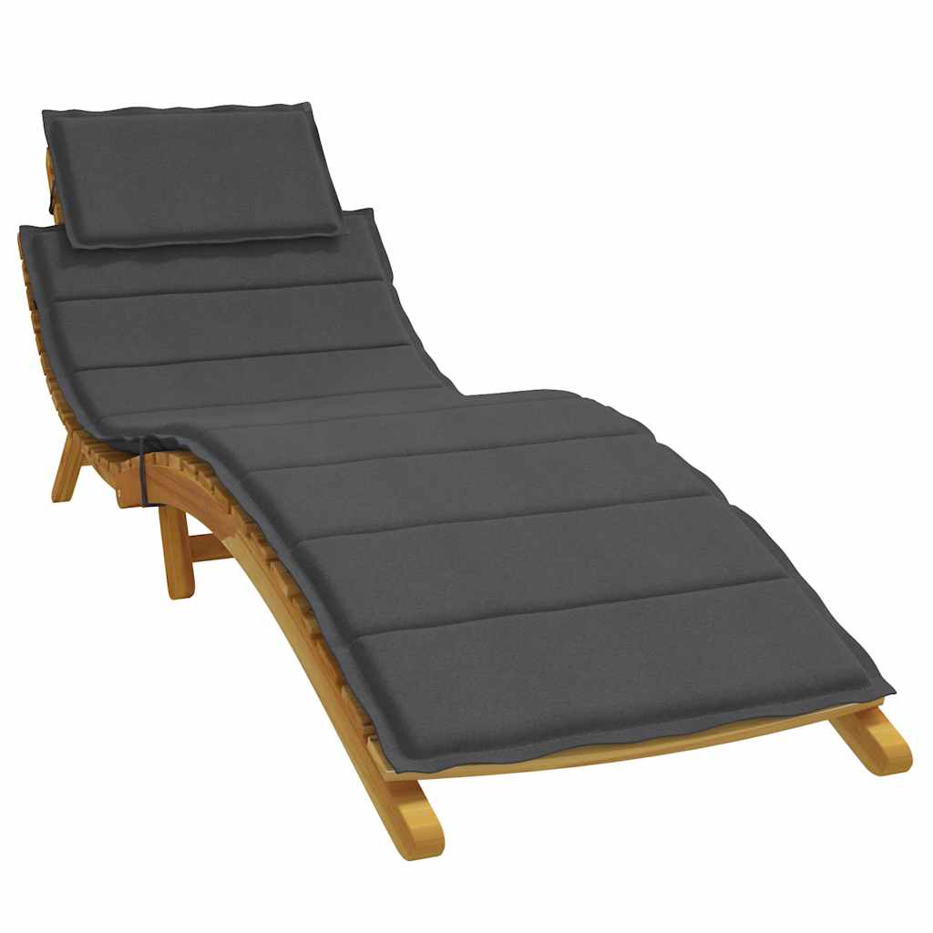 vidaXL Coussin de bain de soleil Mélange anthracite 186x58x4 cm Tissu