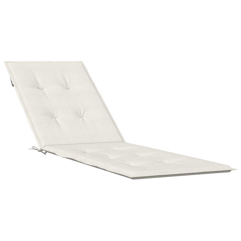 vidaXL Coussin de chaise longue Crème chiné (75+105) x 50 x 4 cm Tissu
