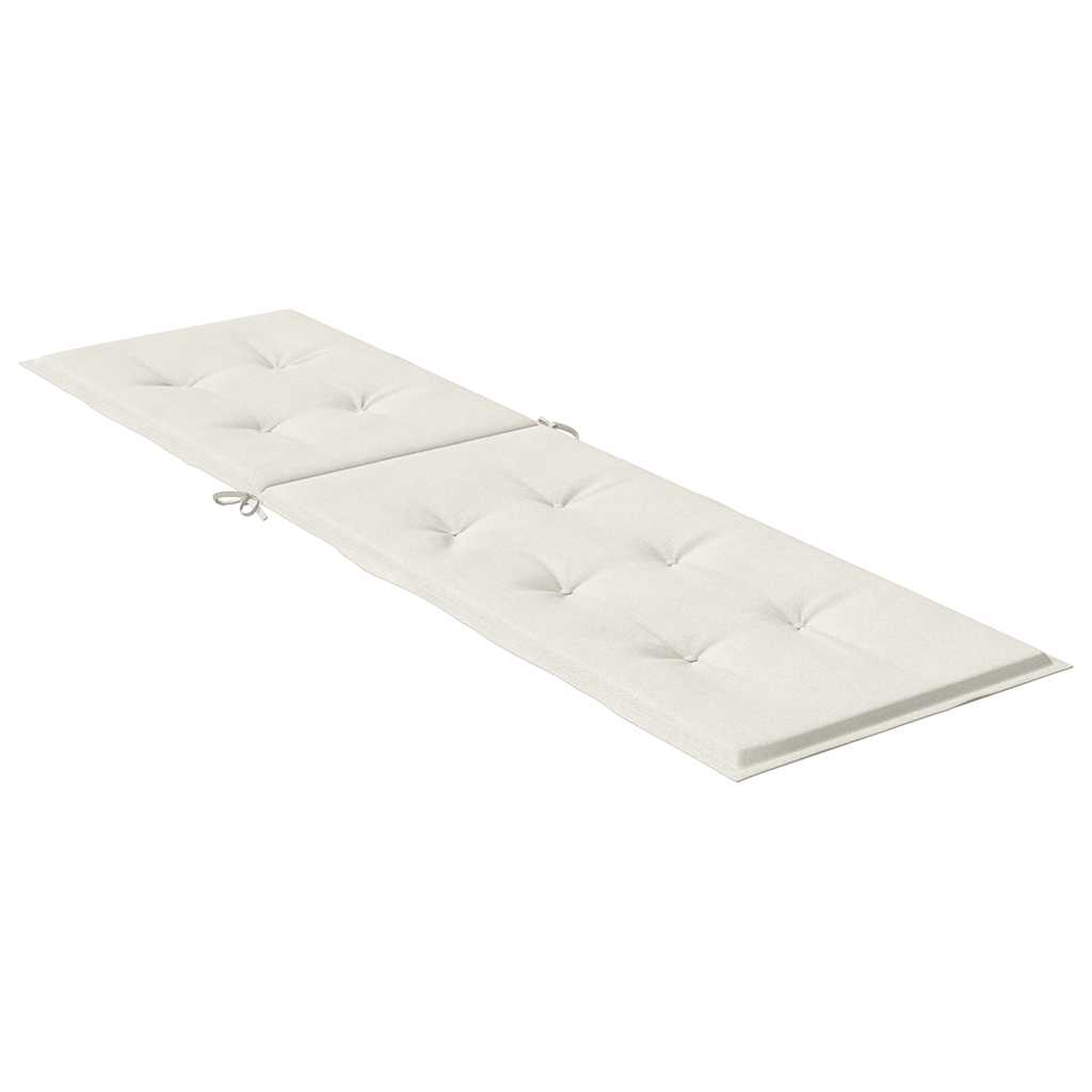 vidaXL Coussin de chaise longue Crème chiné (75+105) x 50 x 4 cm Tissu
