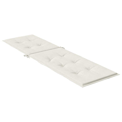 vidaXL Coussin de chaise longue Crème chiné (75+105) x 50 x 4 cm Tissu