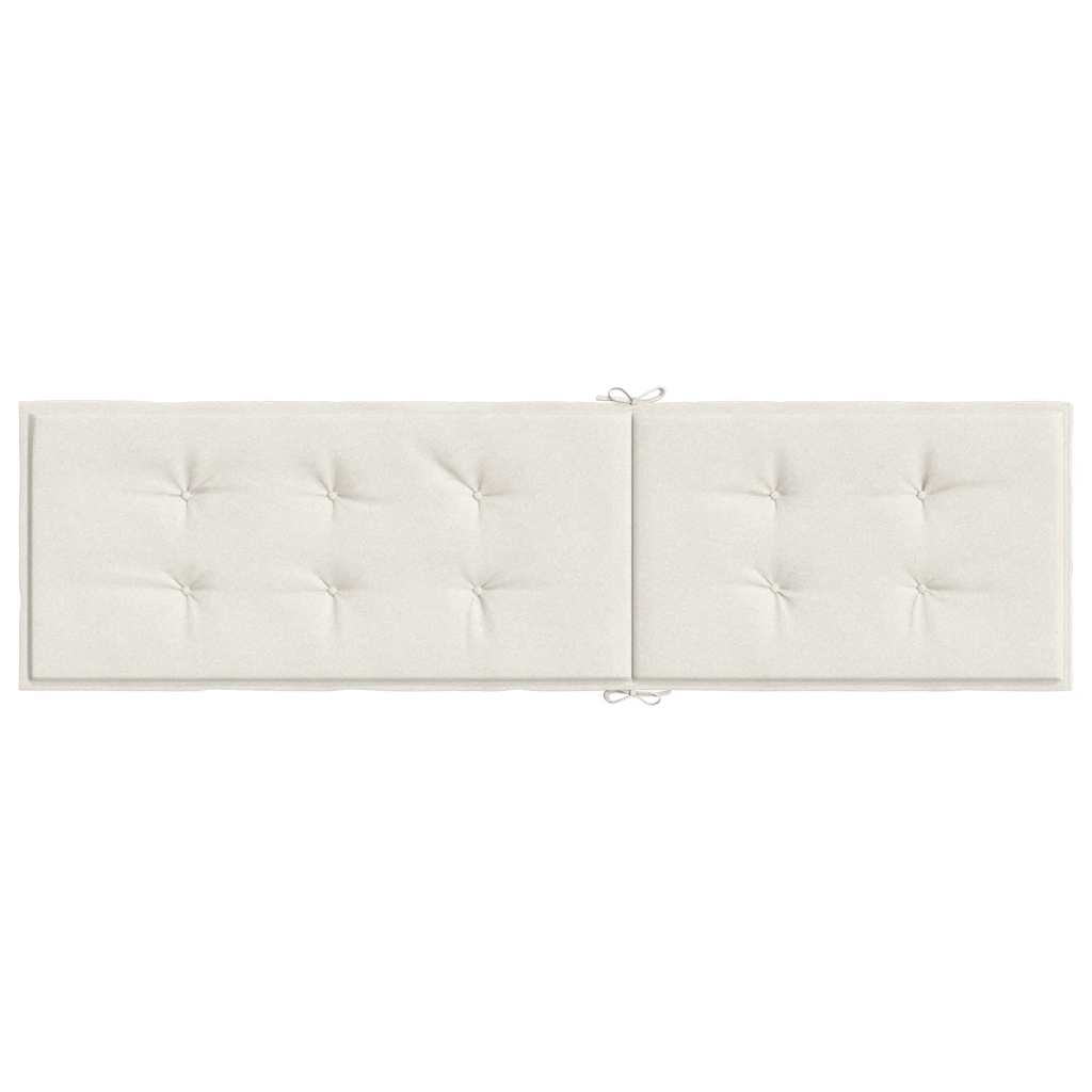 vidaXL Coussin de chaise longue Crème chiné (75+105) x 50 x 4 cm Tissu
