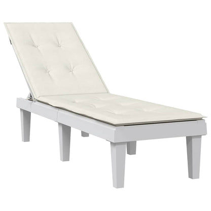 vidaXL Coussin de chaise longue Crème chiné (75+105) x 50 x 4 cm Tissu