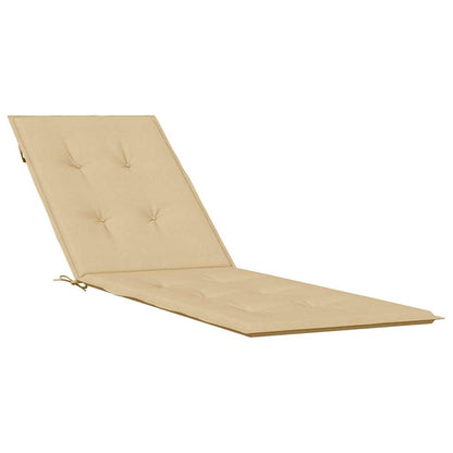 vidaXL Coussin pour chaise longue mélangé beige (75+105) x 50 x 4 cm tissu