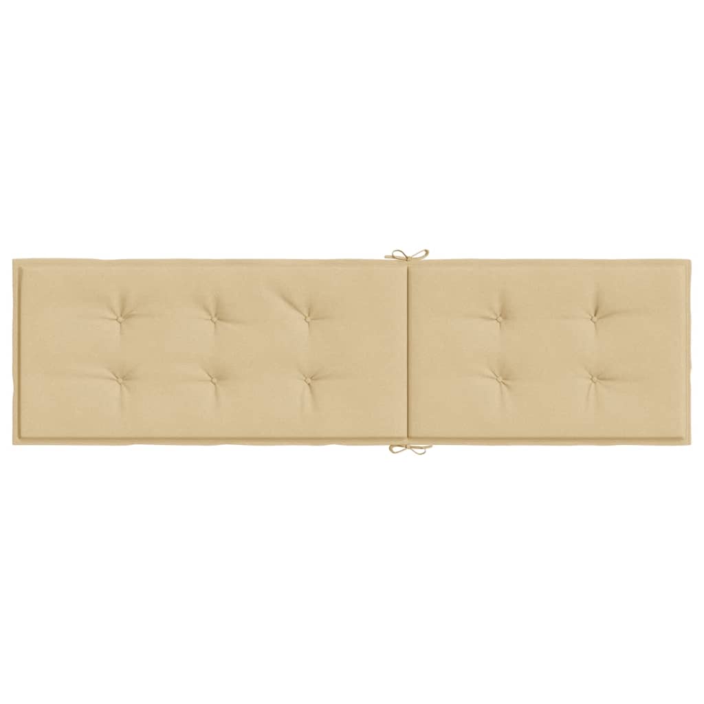 vidaXL Coussin pour chaise longue mélangé beige (75+105) x 50 x 4 cm tissu