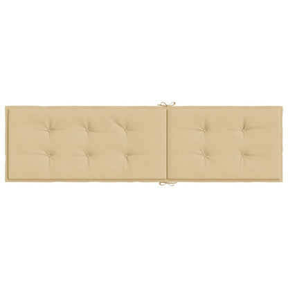 vidaXL Coussin pour chaise longue mélangé beige (75+105) x 50 x 4 cm tissu
