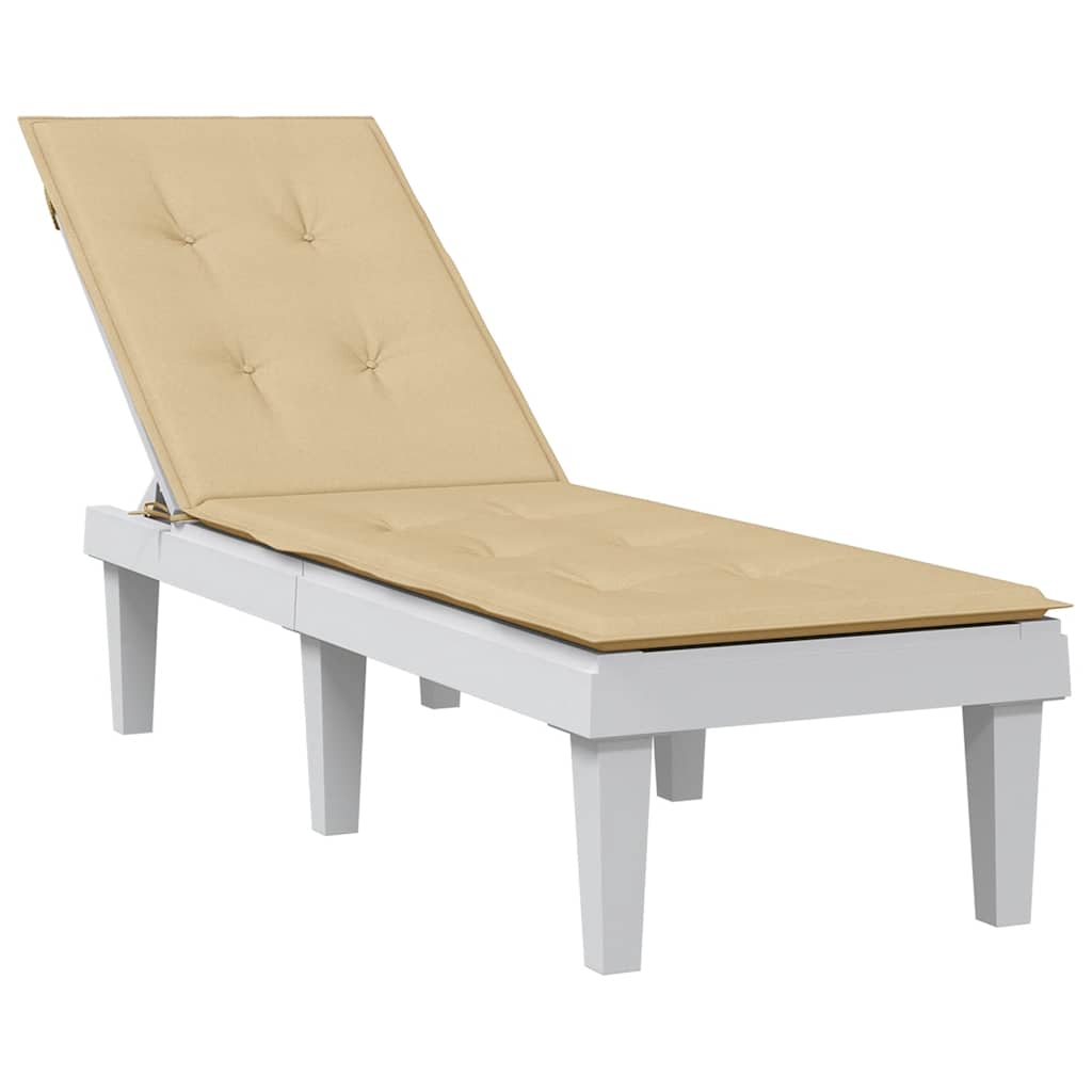 vidaXL Coussin pour chaise longue mélangé beige (75+105) x 50 x 4 cm tissu