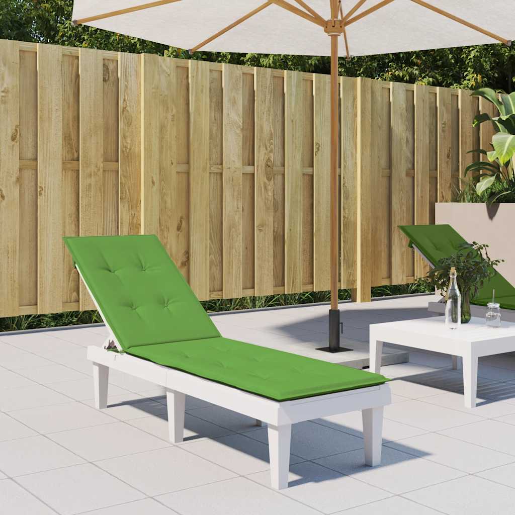 vidaXL Coussin de chaise longue mélangé vert (75+105) x 50 x 4 cm Tissu