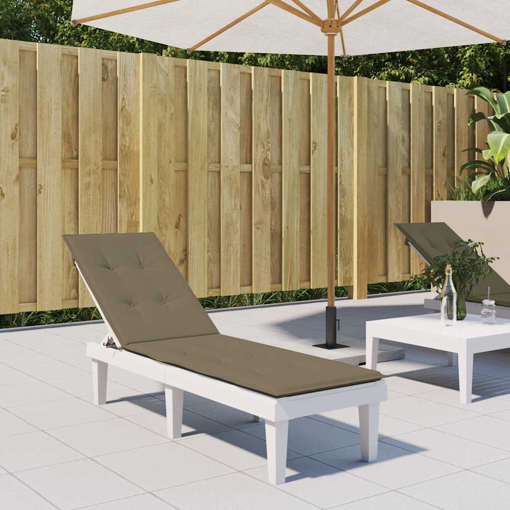 vidaXL Liegestuhl-Auflage Melange Taupe (75+105) x 50 x 4 cm Stoff