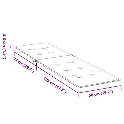 vidaXL Liegestuhl-Auflage Melange Taupe (75+105) x 50 x 4 cm Stoff
