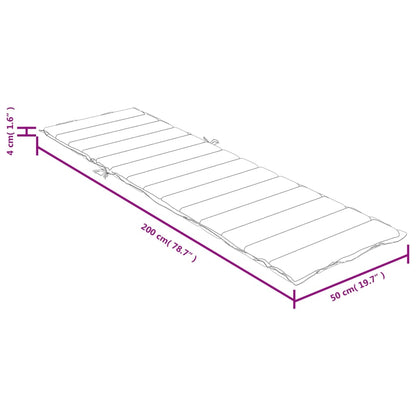 vidaXL Coussin pour chaise longue mélangé anthracite 200x50x4 cm Tissu