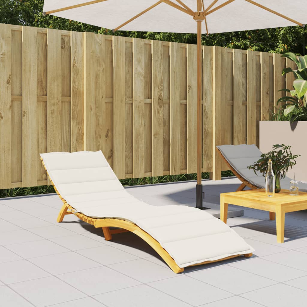 vidaXL Sonnenliegen-Auflage Melange Creme 200x50x4 cm Stoff