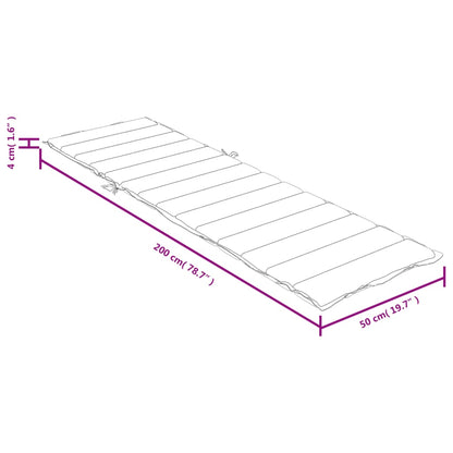 vidaXL Sonnenliegen-Auflage Melange Creme 200x50x4 cm Stoff