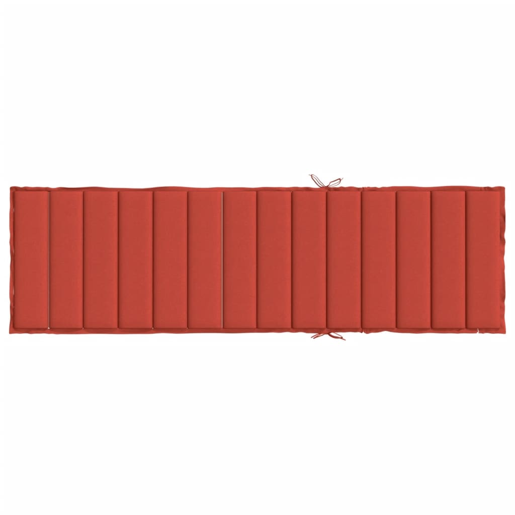 vidaXL Coussin pour chaise longue mélangé rouge 200x50x4 cm Tissu