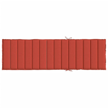 vidaXL Coussin pour chaise longue mélangé rouge 200x50x4 cm Tissu
