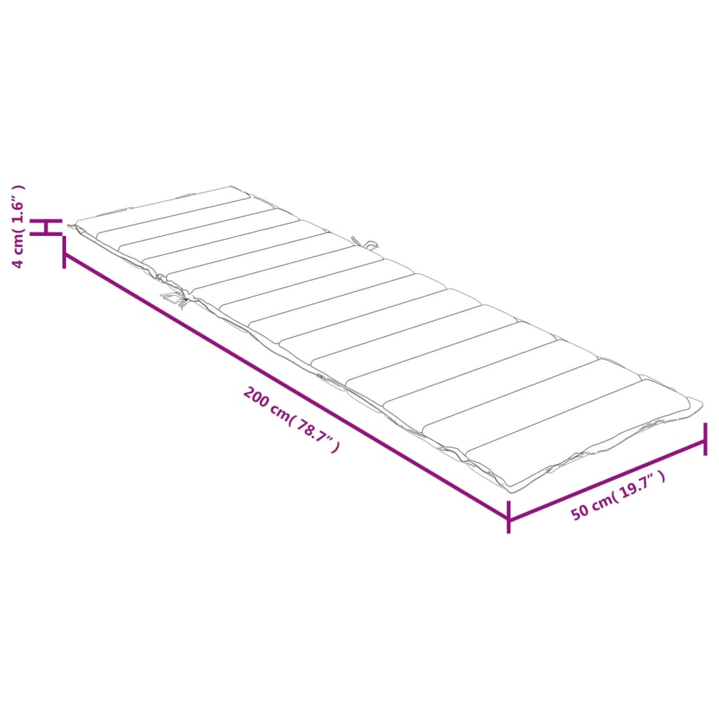 vidaXL Coussin pour chaise longue mélangé rouge 200x50x4 cm Tissu