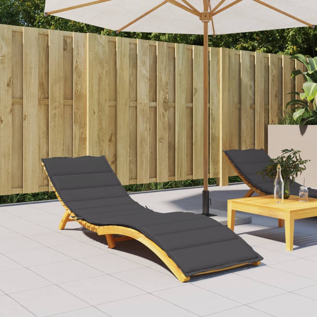 vidaXL Coussin de bain de soleil Mélange anthracite 200x60x4 cm Tissu