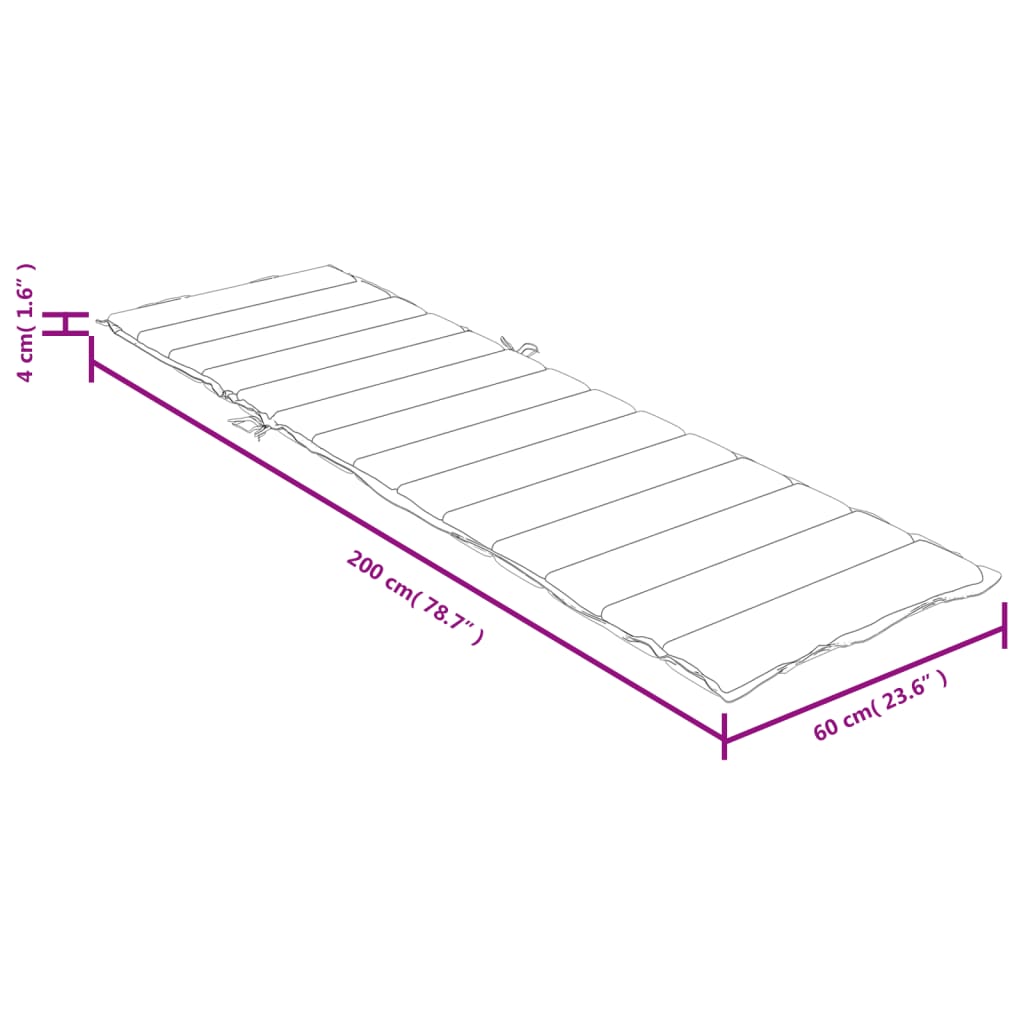 vidaXL Coussin de bain de soleil Mélange anthracite 200x60x4 cm Tissu