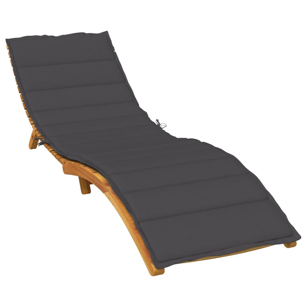 vidaXL Coussin de bain de soleil Mélange anthracite 200x60x4 cm Tissu