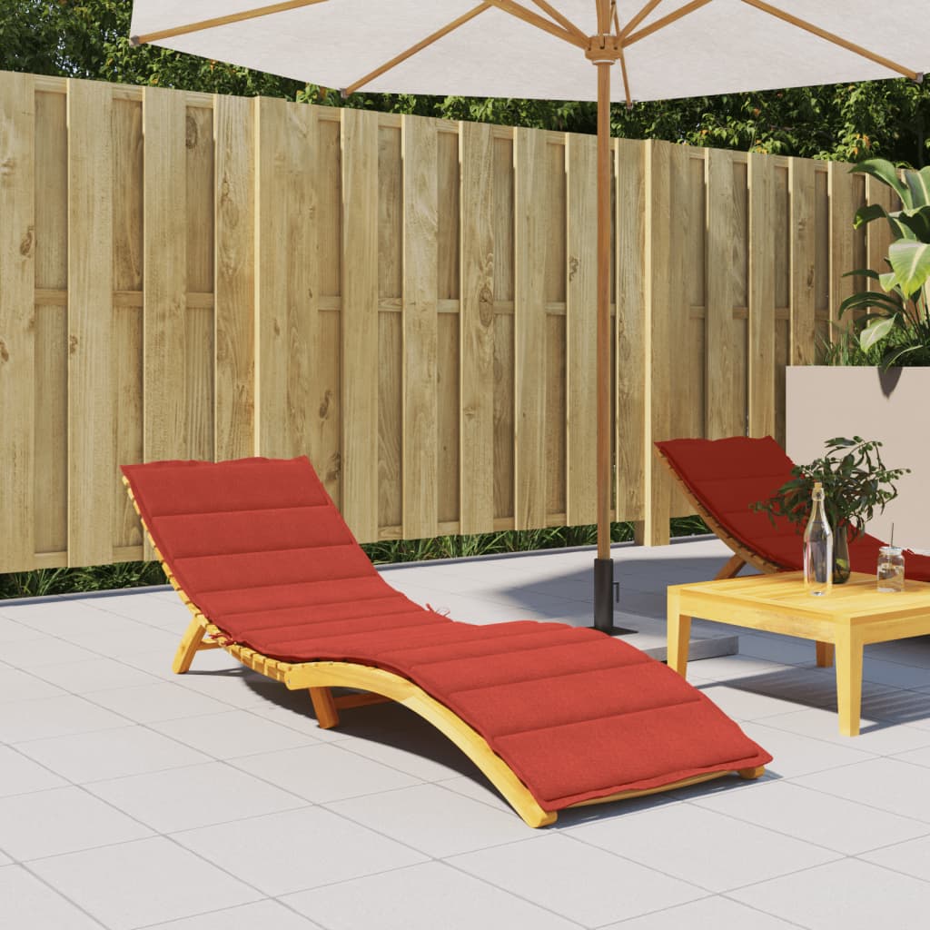 vidaXL Coussin de bain de soleil Mélange Rouge 200x60x4 cm Tissu
