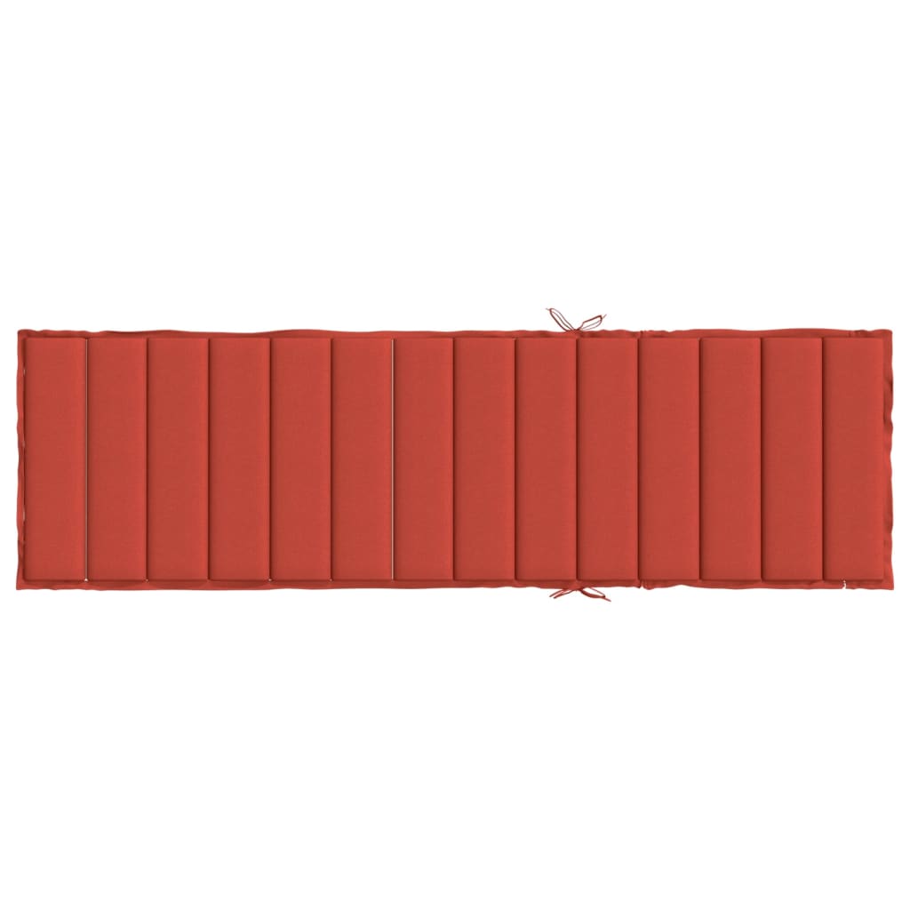 vidaXL Coussin de bain de soleil Mélange Rouge 200x60x4 cm Tissu