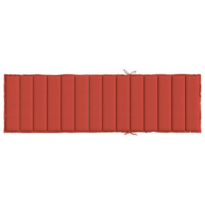 vidaXL Coussin de bain de soleil Mélange Rouge 200x60x4 cm Tissu