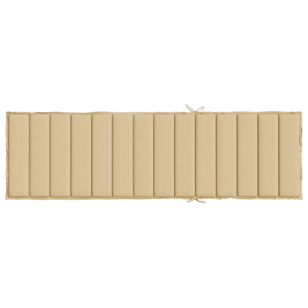 vidaXL Coussin de bain de soleil Mélange beige 200x70x4 cm Tissu