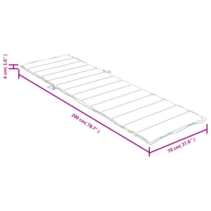 vidaXL Sonnenliegen-Auflage Melange Rot 200x70x4 cm Stoff