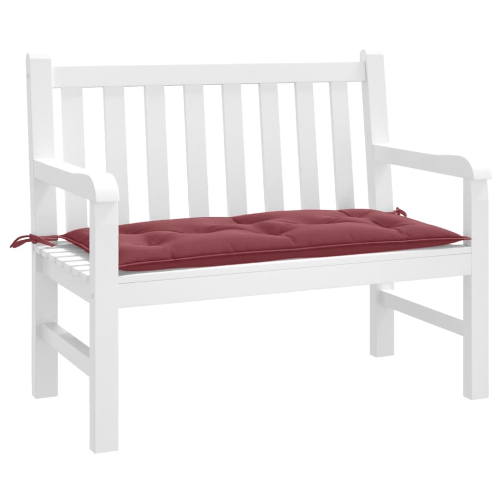 vidaXL Coussin de banc de jardin chiné rouge bordeaux 100x50x7 cm Tissu