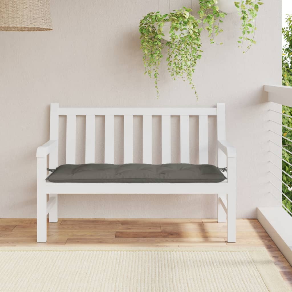 vidaXL Coussin de banc de jardin chiné gris foncé 120x50x7 cm Tissu