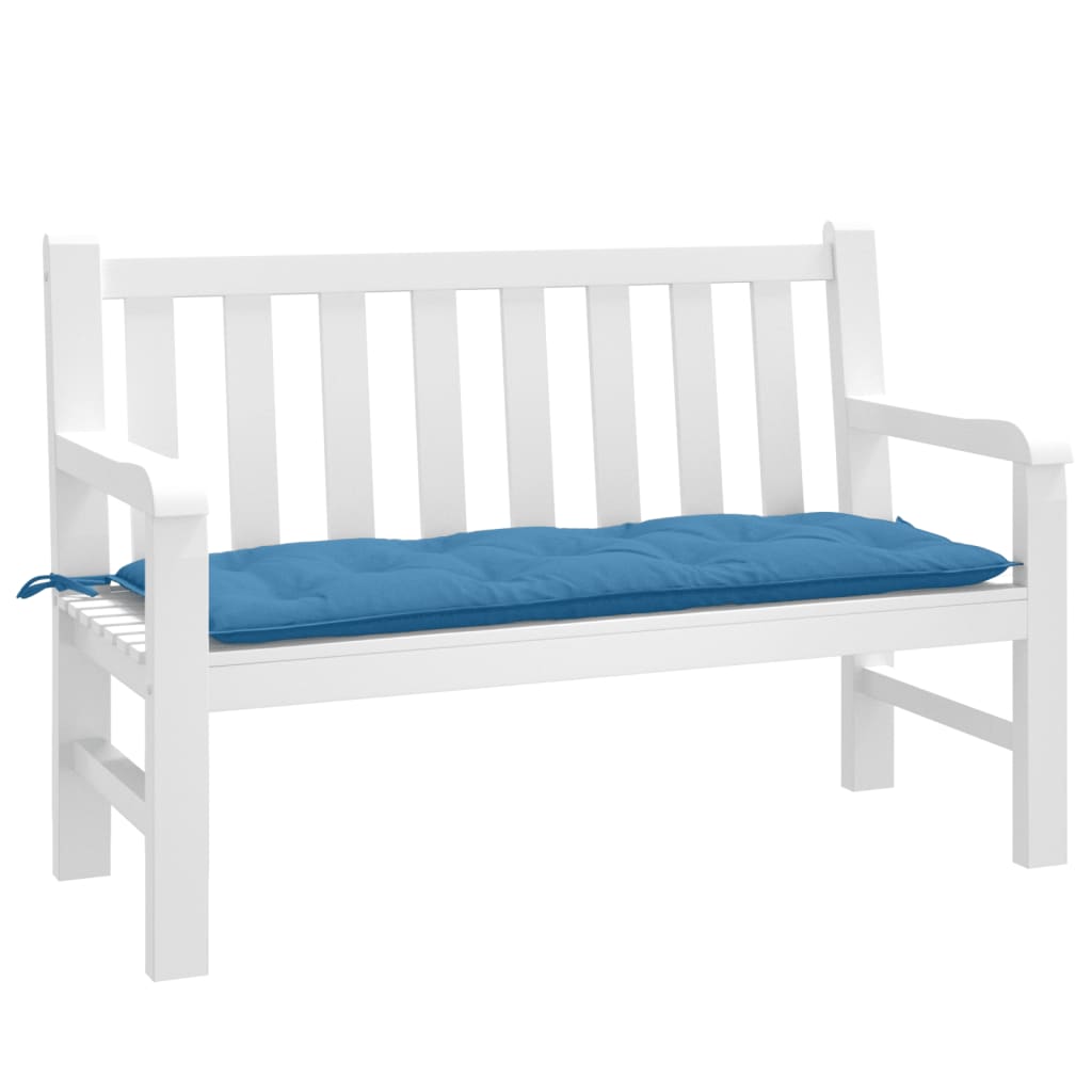 vidaXL Coussin de banc de jardin, bleu chiné, 120 x 50 x 7 cm, tissu