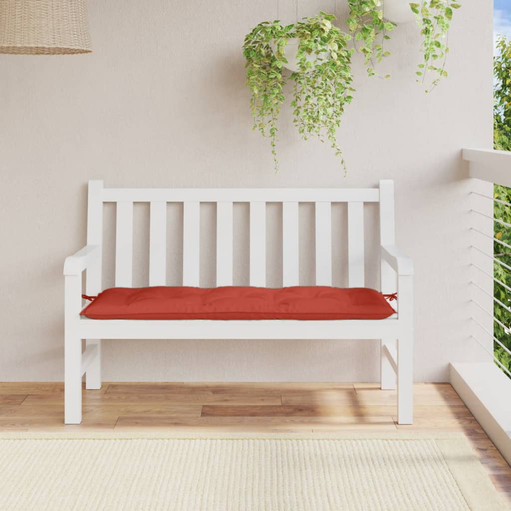 vidaXL Coussin de banc de jardin Melange Rouge 120x50x7 cm Tissu