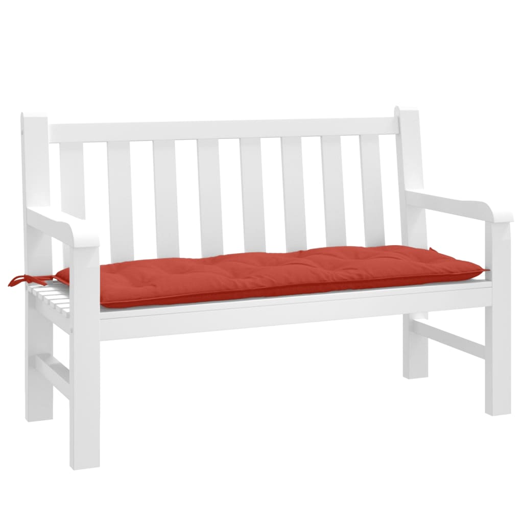 vidaXL Coussin de banc de jardin Melange Rouge 120x50x7 cm Tissu