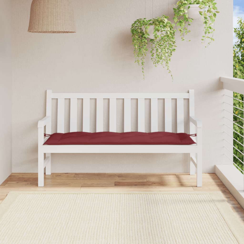 vidaXL Coussin de banc de jardin Melange bordeaux 150x50x7 cm Tissu