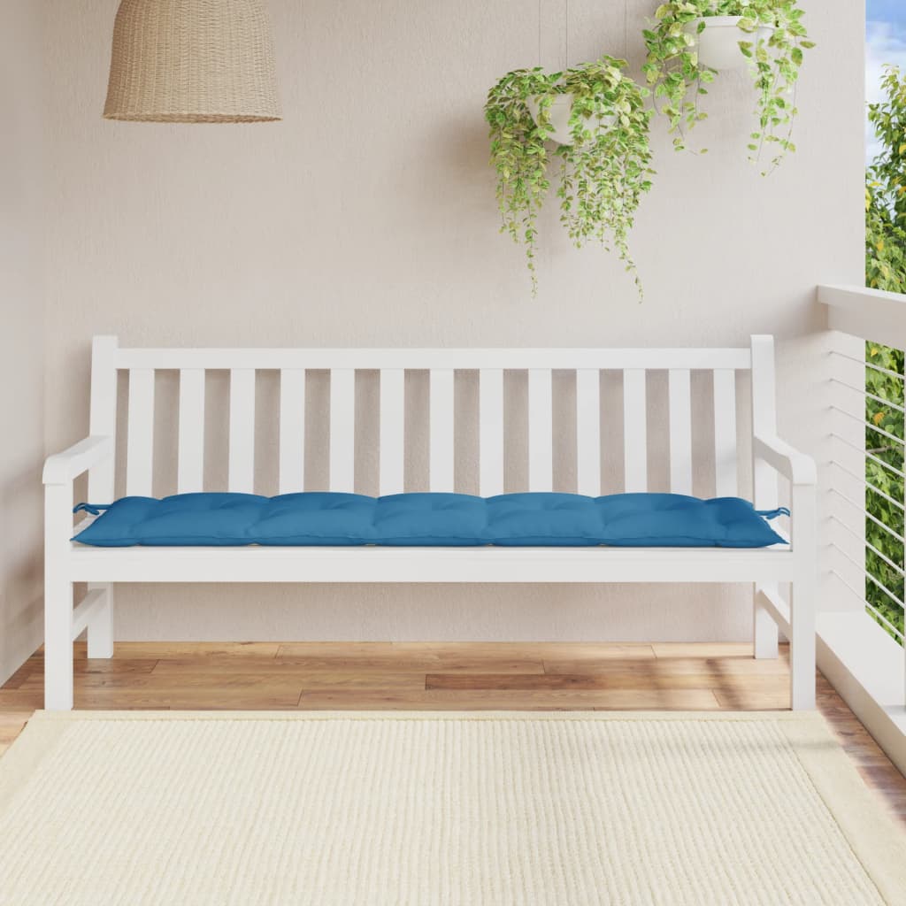 vidaXL Coussin de banc de jardin bleu chiné 180x50x7 cm Tissu
