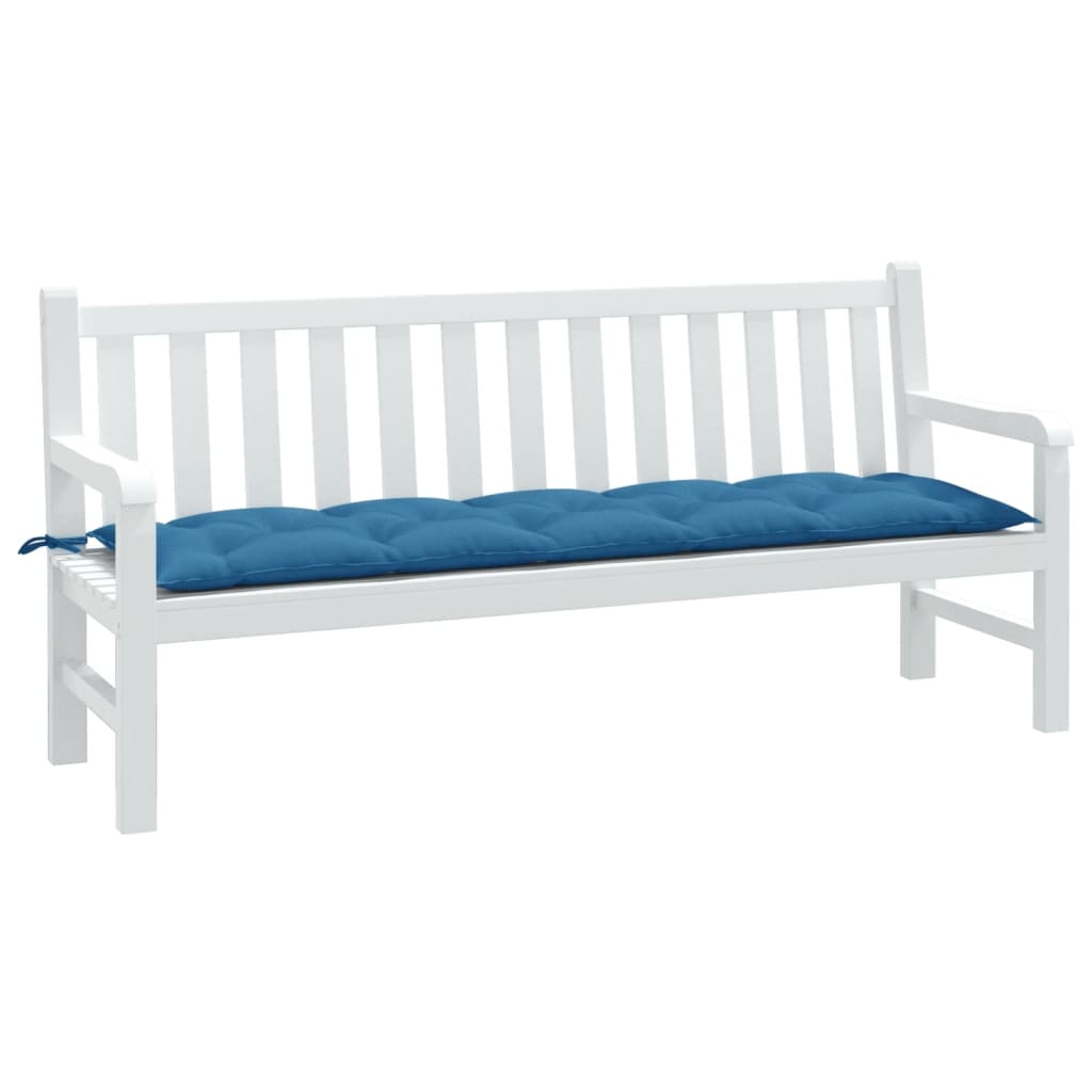 vidaXL Coussin de banc de jardin bleu chiné 180x50x7 cm Tissu