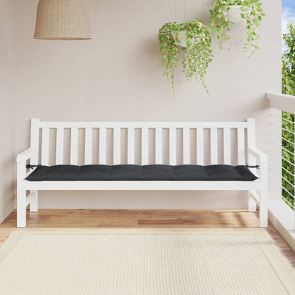 vidaXL Coussin de banc de jardin chiné anthracite 200x50x7 cm Tissu